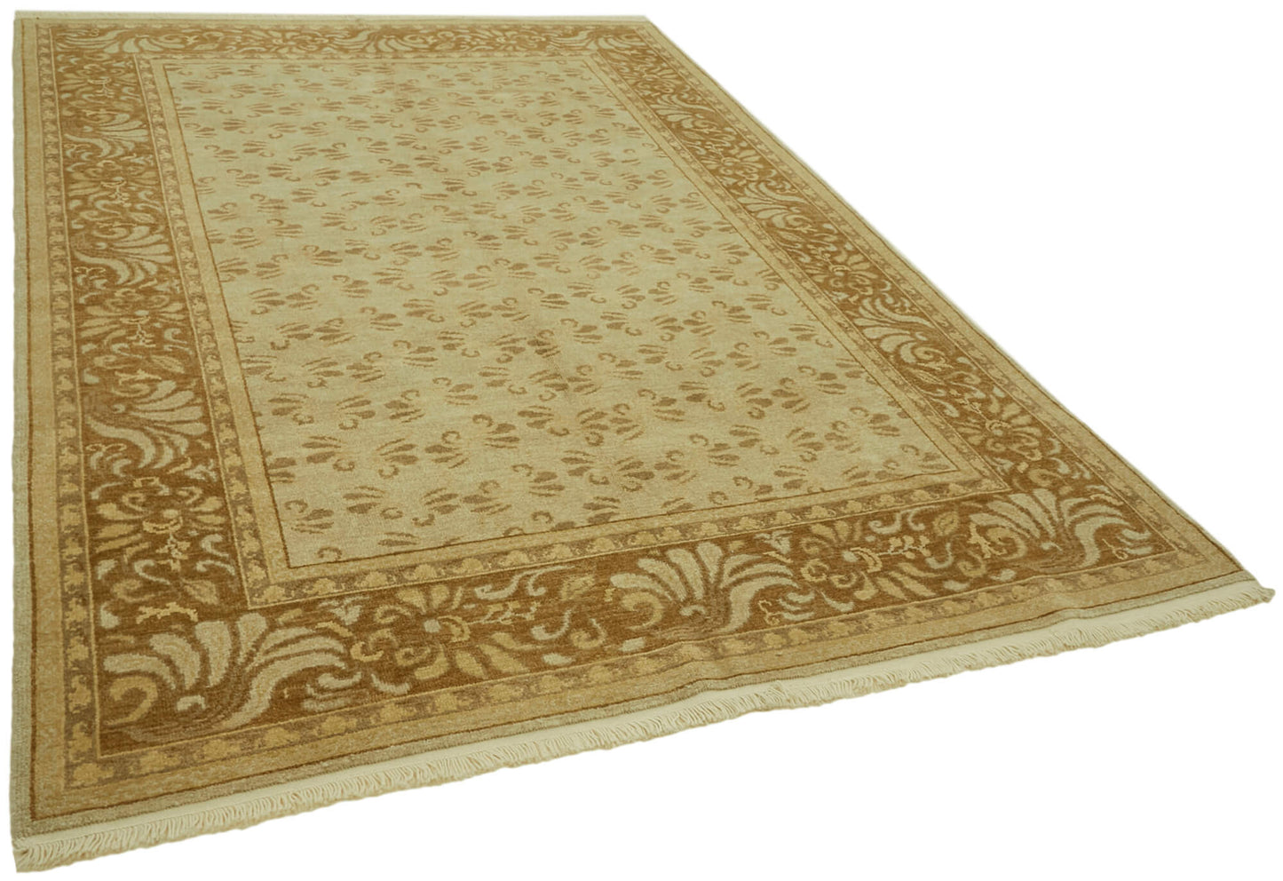 7x9 Beige Oushak Rug - 42203