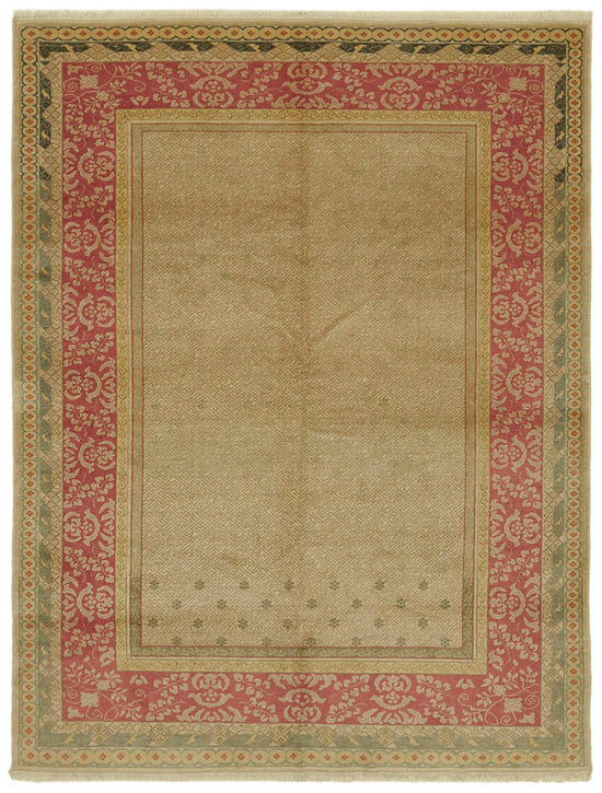 7x9 Beige Oushak Rug - 42204