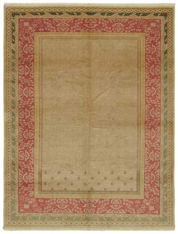 7x9 Beige Oushak Rug - 42204