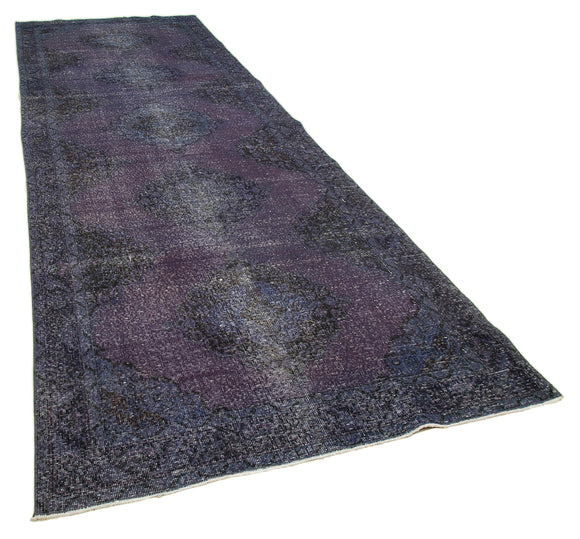 5x14 Purple Turkish Over Dyed Runner Rug - 4220