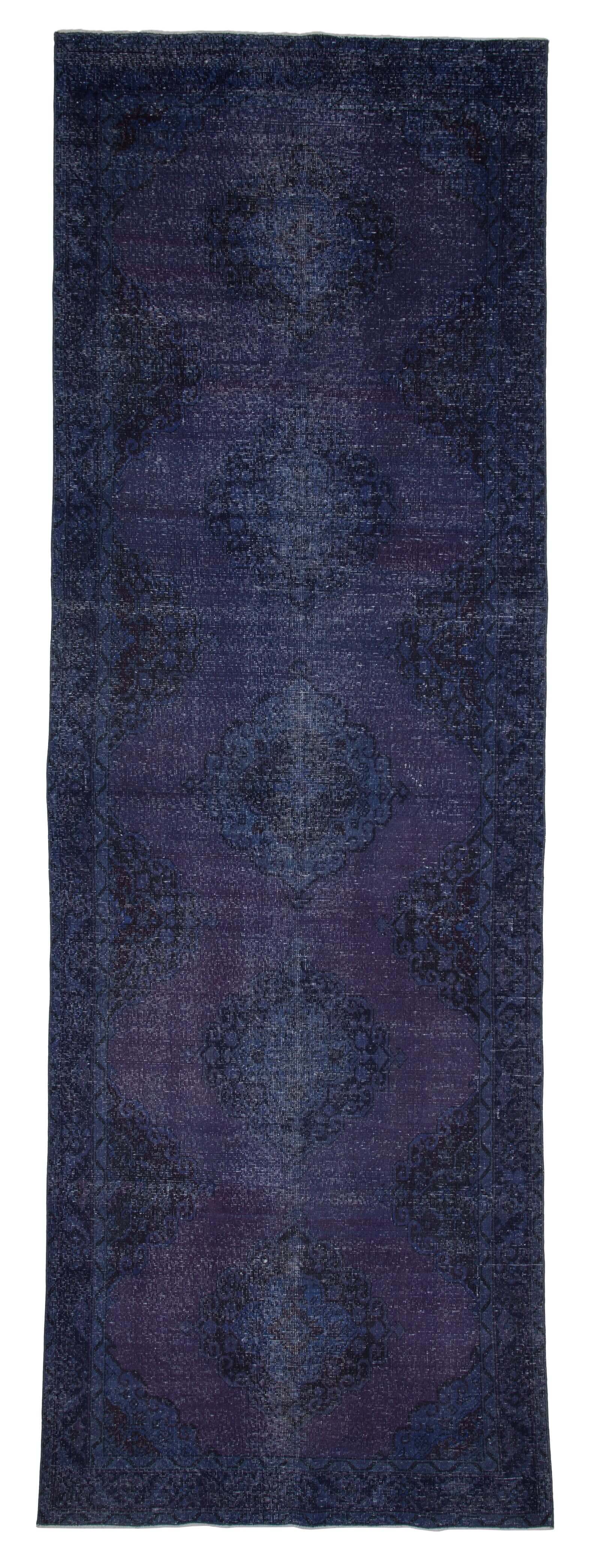 5x14 Blue Turkish Over Dyed Runner Rug - 4222