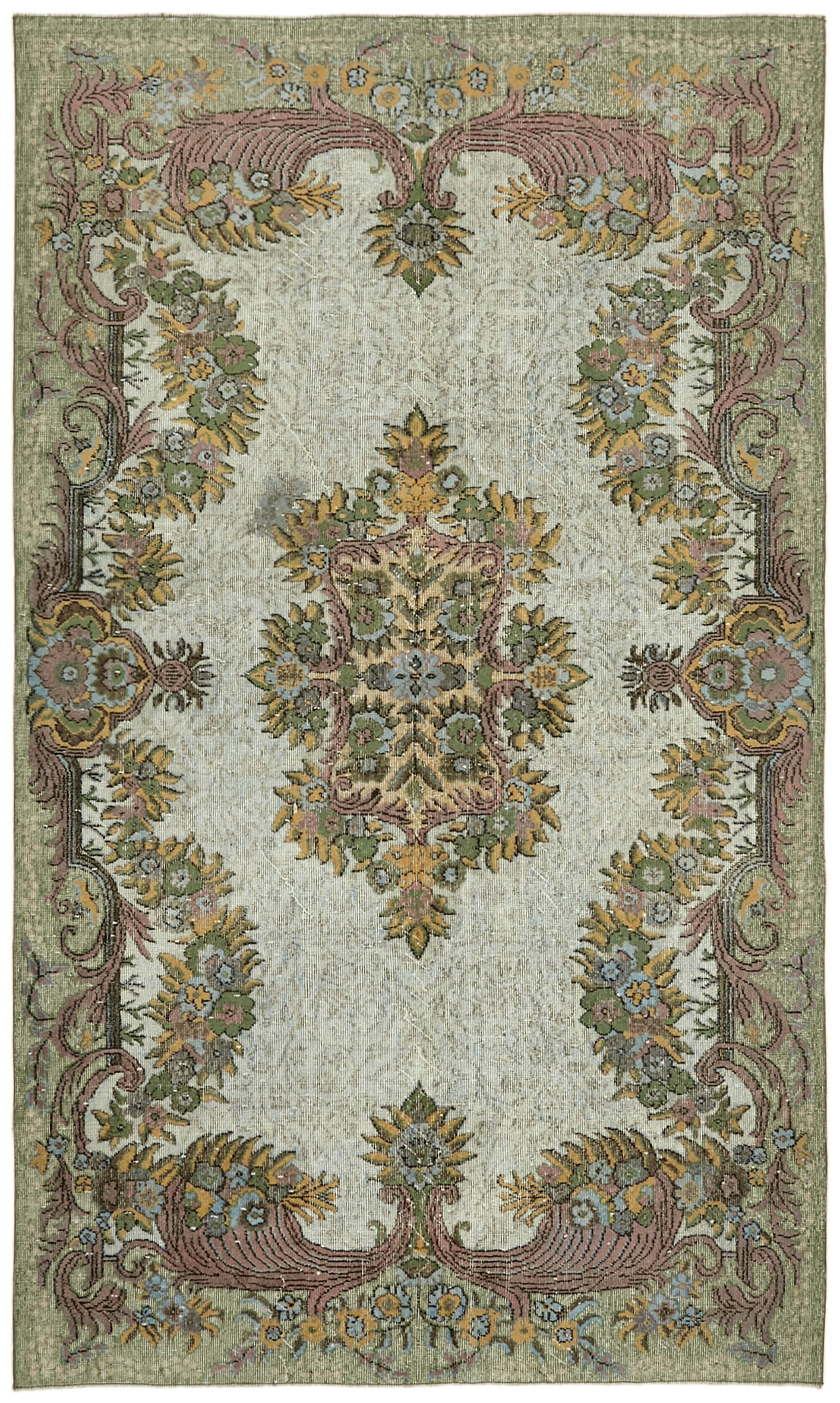 6x10 Green Over Dyed Rug - 42423