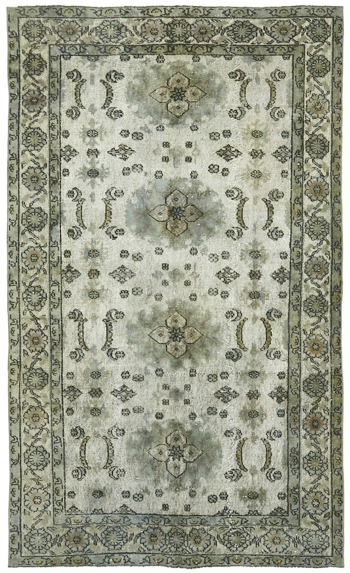 6x9 Vintage Hand-Carved Turkish Rug - 42577