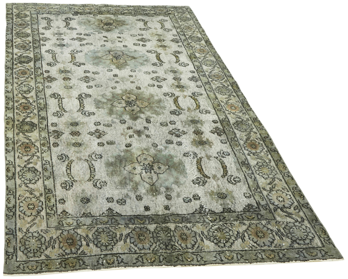 6x9 Vintage Hand-Carved Turkish Rug - 42577