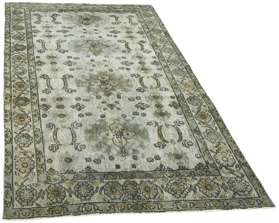 6x9 Vintage Hand-Carved Turkish Rug - 42577