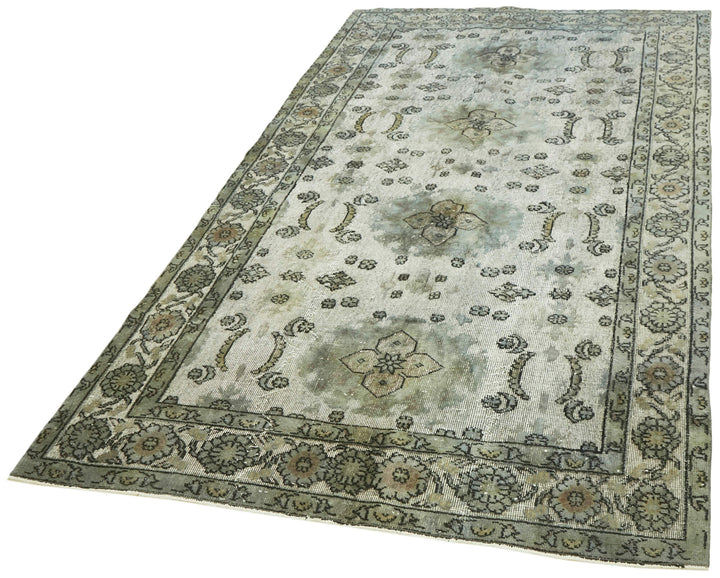 6x9 Vintage Hand-Carved Turkish Rug - 42577