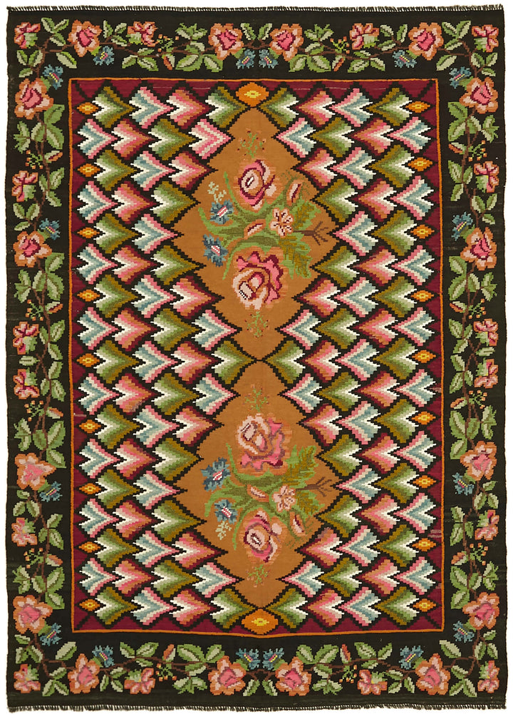 6x9 Multicolor Vintage Moldovan Kilim Rug - 42678