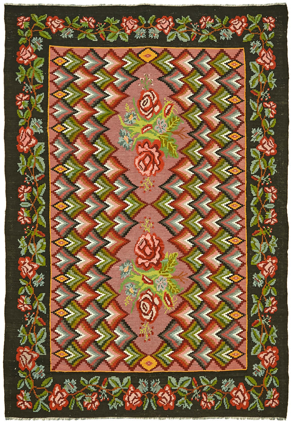 6x9 Multicolor Vintage Moldovan Kilim Rug - 42680
