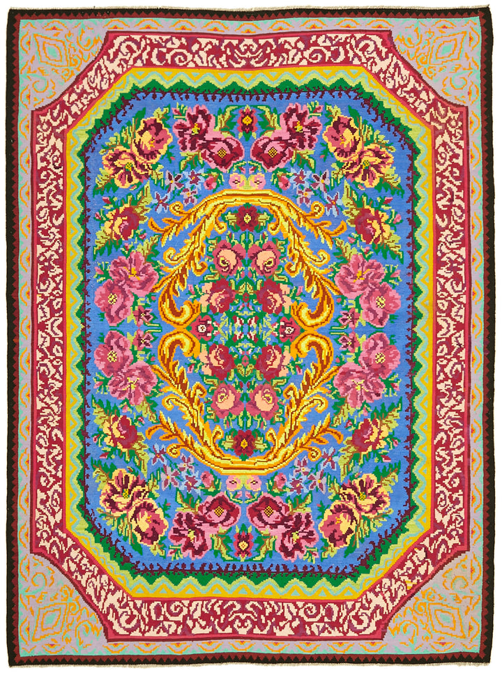 7x9 Multicolor Vintage Moldovan Kilim Rug - 42684