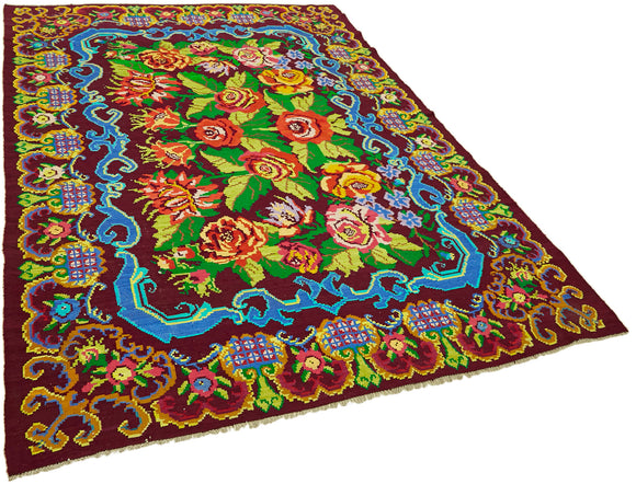 7x9 Multicolor Vintage Moldovan Kilim Rug - 42687
