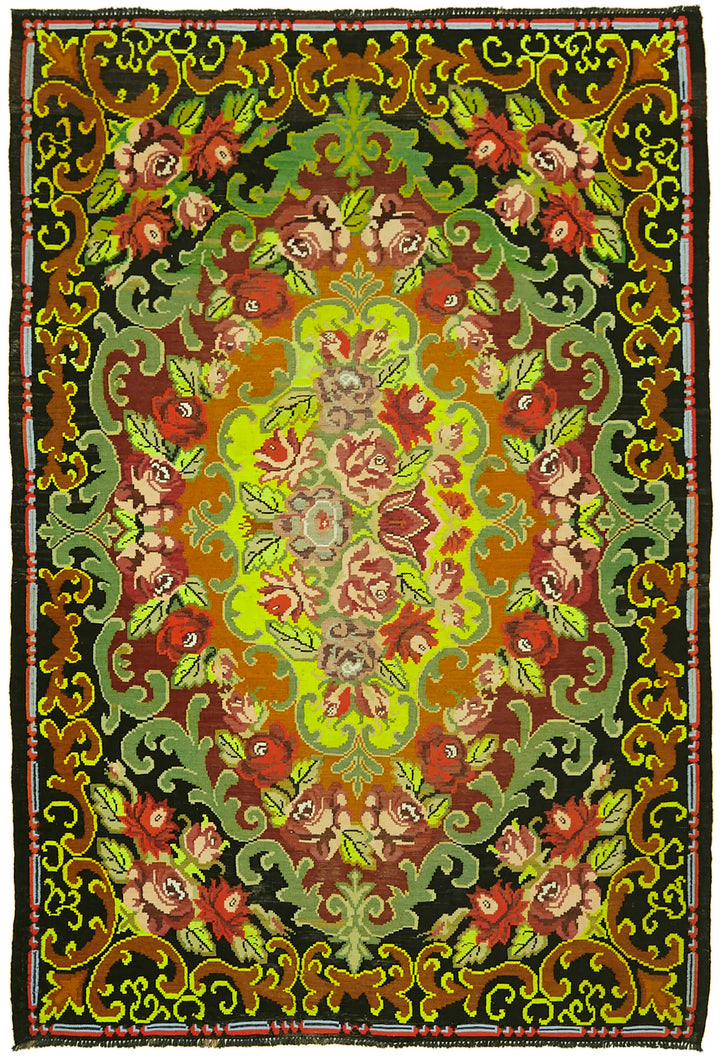 7x9 Multicolor Vintage Moldovan Kilim Rug - 42689
