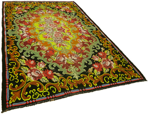 7x9 Multicolor Vintage Moldovan Kilim Rug - 42689