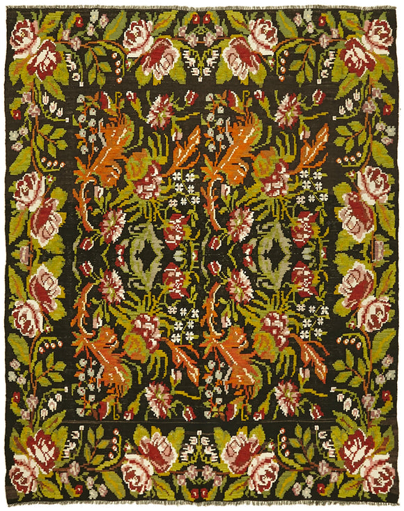 6x7 Multicolor Vintage Moldovan Kilim Rug - 42690