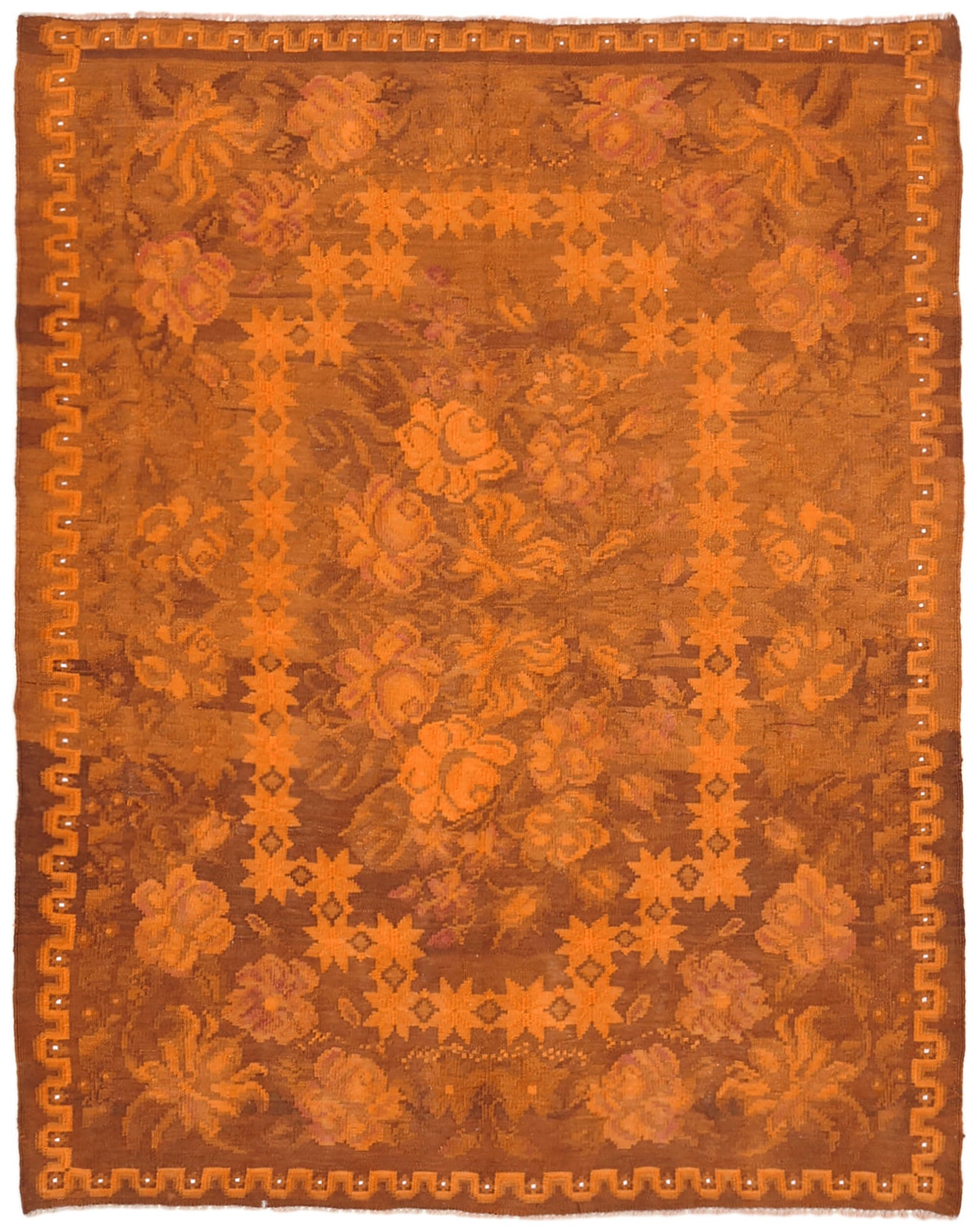 6x8 Orange Vintage Moldovan Kilim Rug - 42691
