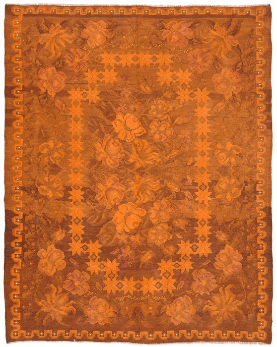 6x8 Orange Vintage Moldovan Kilim Rug - 42691