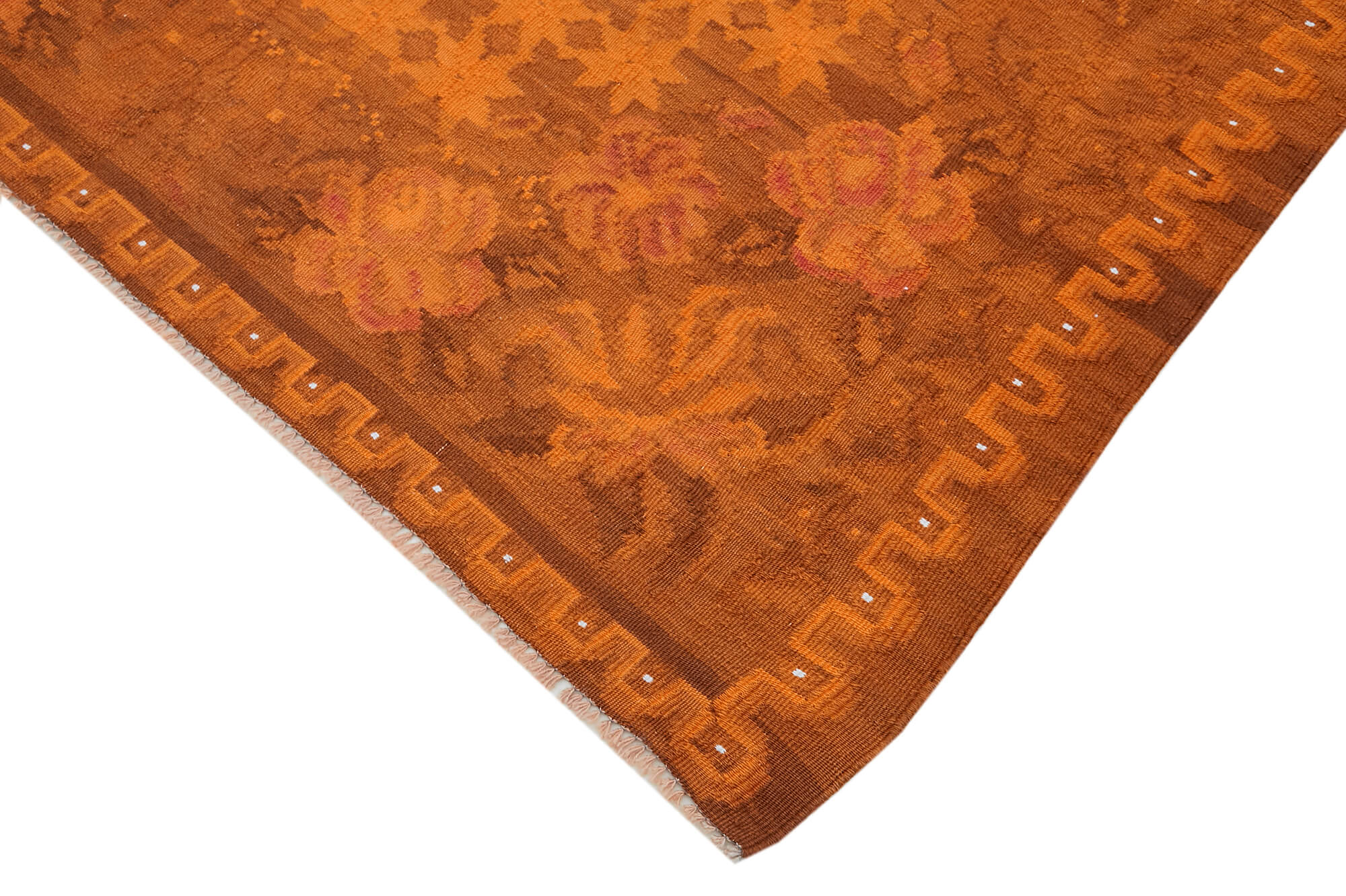 6x8 Orange Vintage Moldovan Kilim Rug - 42691