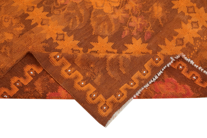 6x8 Orange Vintage Moldovan Kilim Rug - 42691