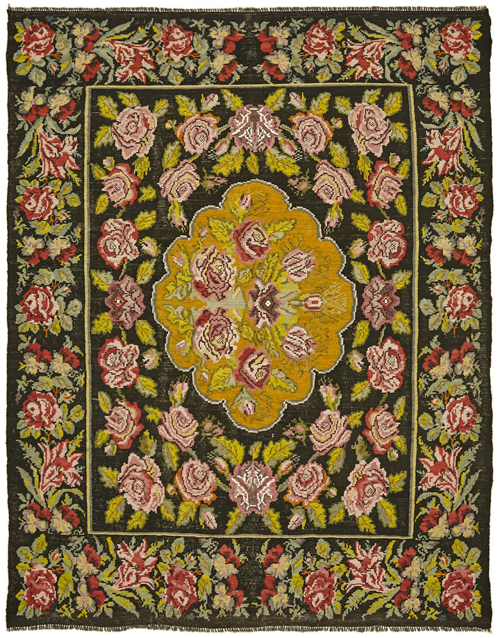 7x9 Multicolor Vintage Moldovan Kilim Rug - 42693