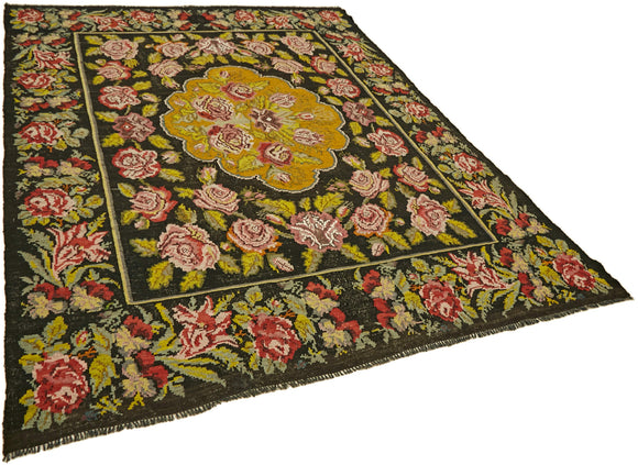 7x9 Multicolor Vintage Moldovan Kilim Rug - 42693