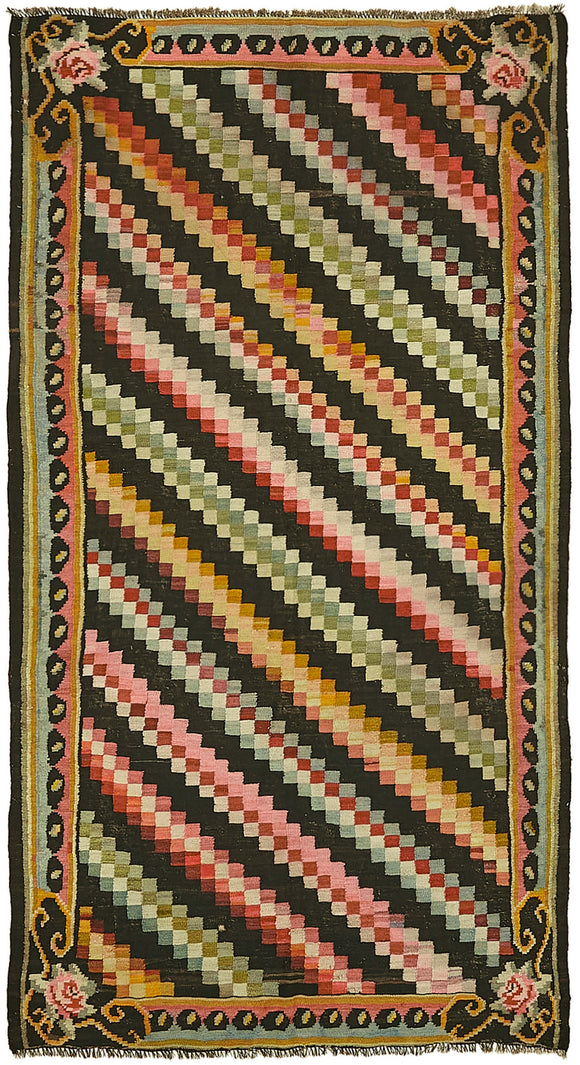 5x9 Multicolor Vintage Moldovan Kilim Rug - 42695