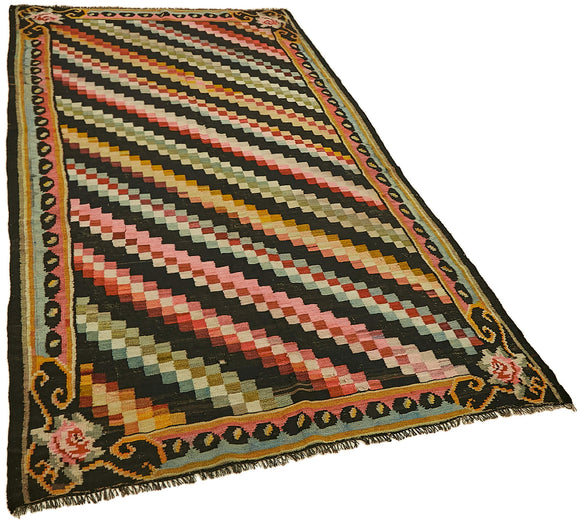 5x9 Multicolor Vintage Moldovan Kilim Rug - 42695