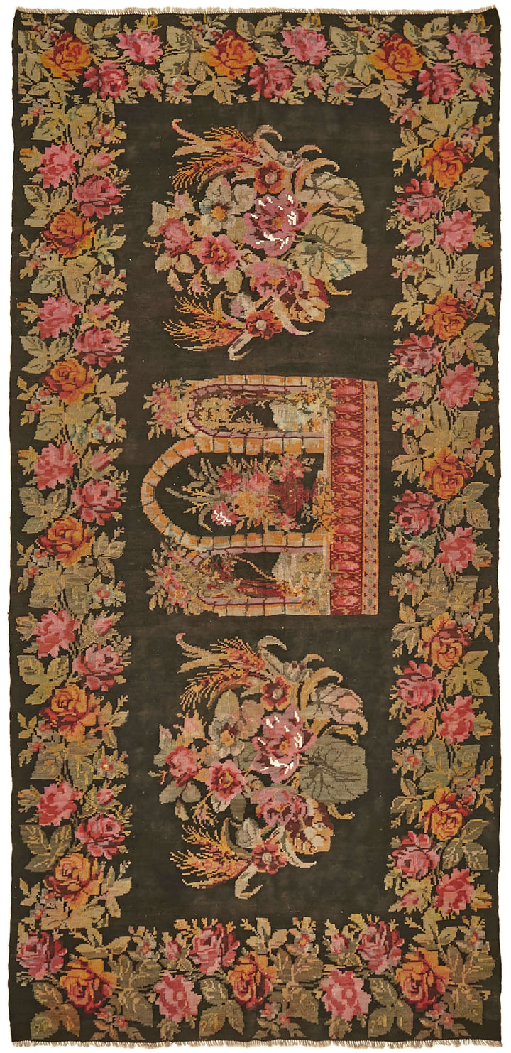 5x11 Multicolor Vintage Moldovan Kilim Rug - 42698