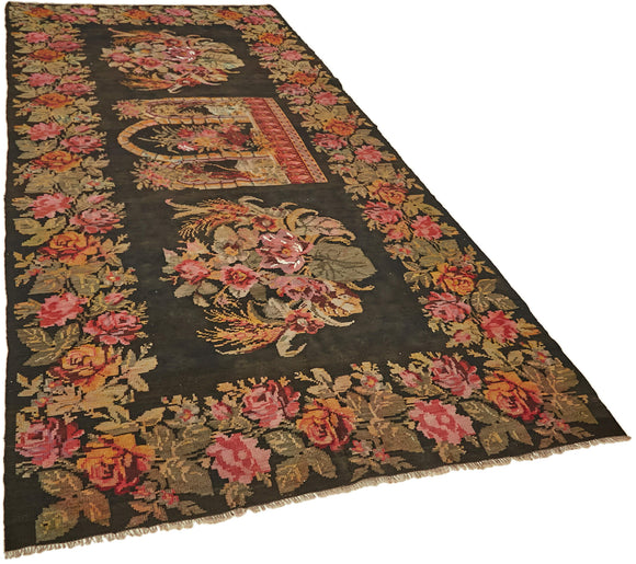 5x11 Multicolor Vintage Moldovan Kilim Rug - 42698