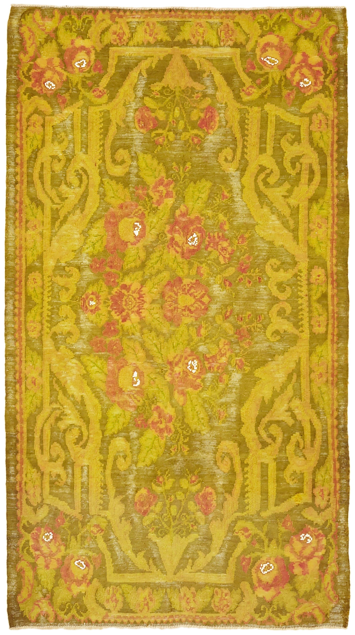 5x9 Yellow Vintage Moldovan Kilim Rug - 42699