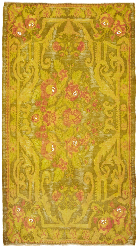 5x9 Yellow Vintage Moldovan Kilim Rug - 42699