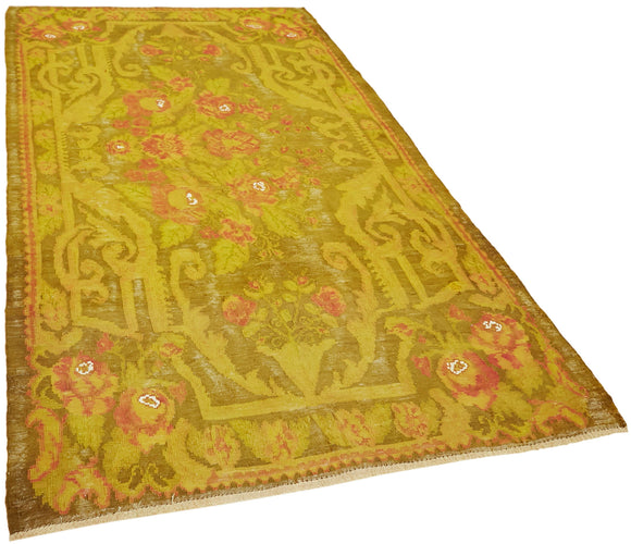 5x9 Yellow Vintage Moldovan Kilim Rug - 42699