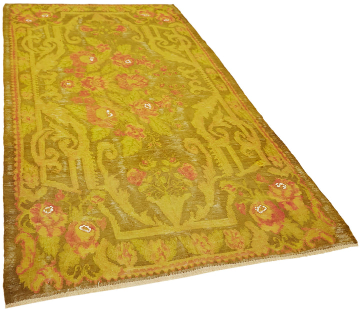 5x9 Yellow Vintage Moldovan Kilim Rug - 42699