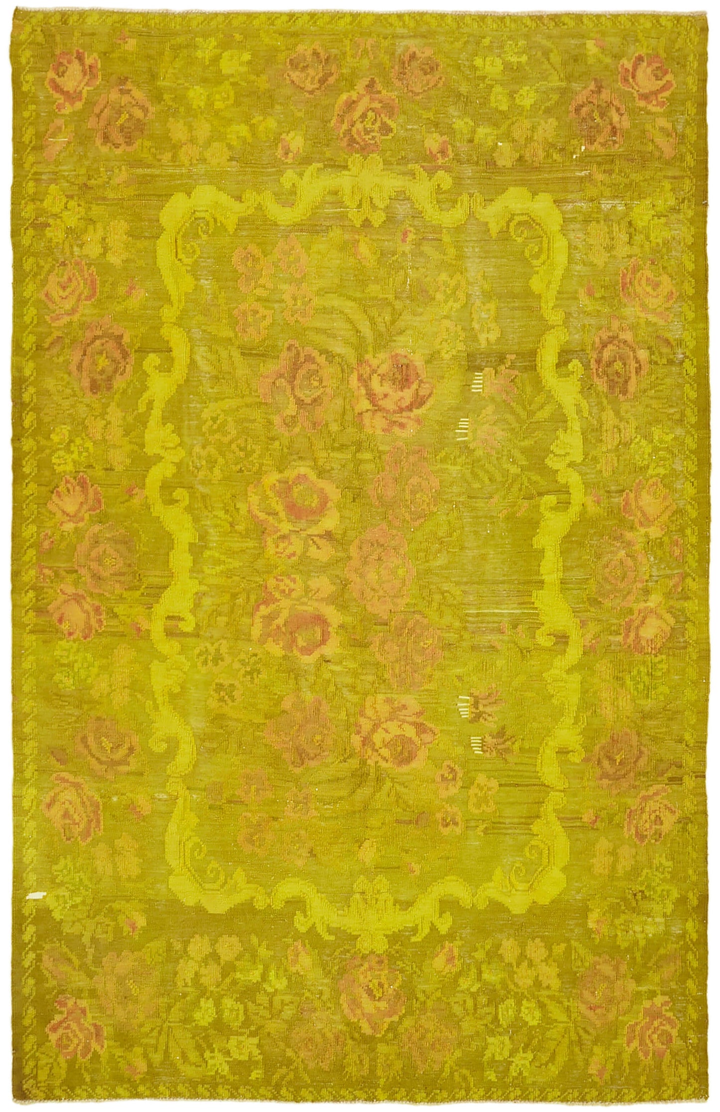 6x10 Yellow Vintage Moldovan Kilim Rug - 42701