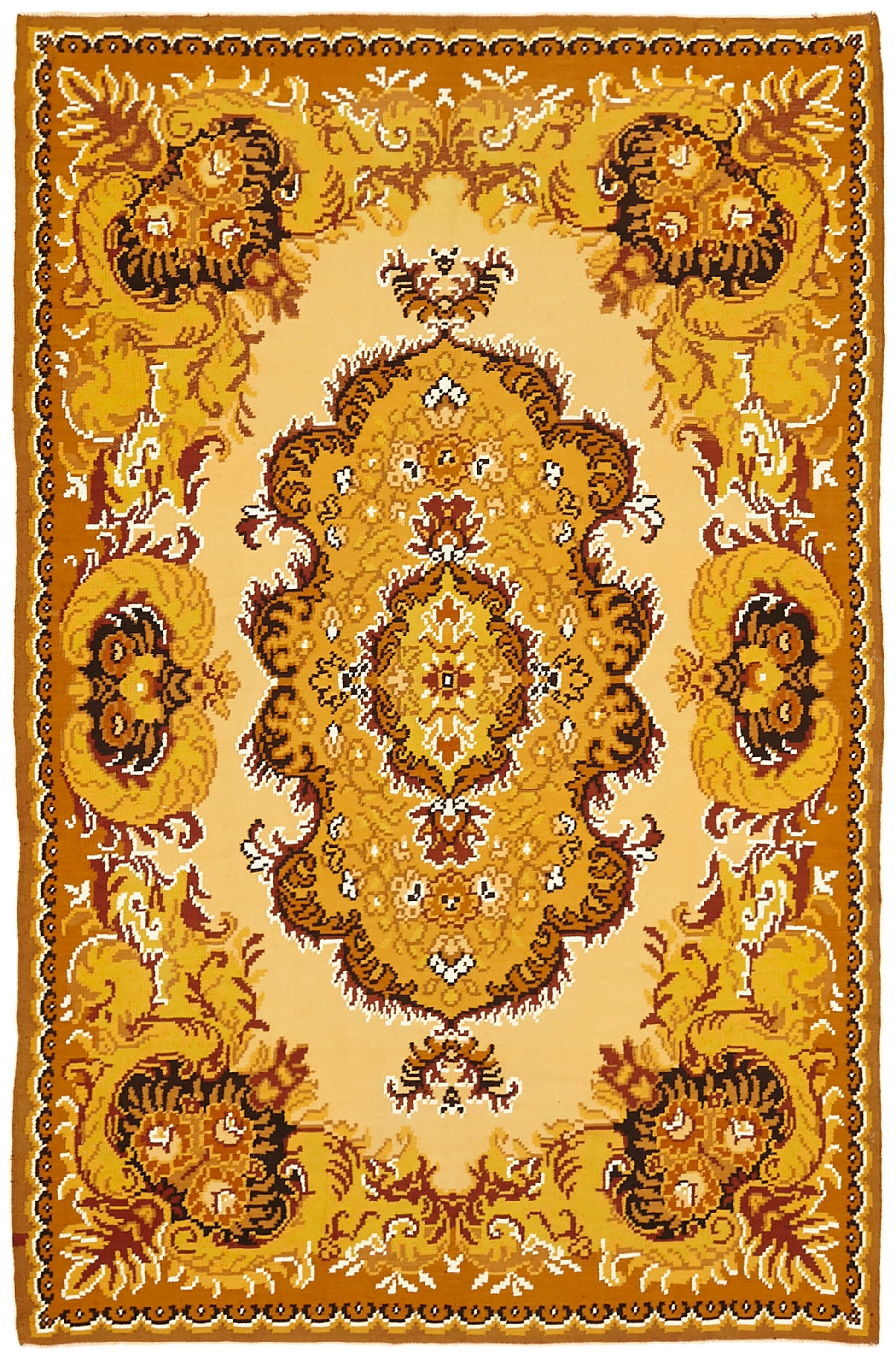 6x9 Brown Vintage Moldovan Kilim Rug - 42702