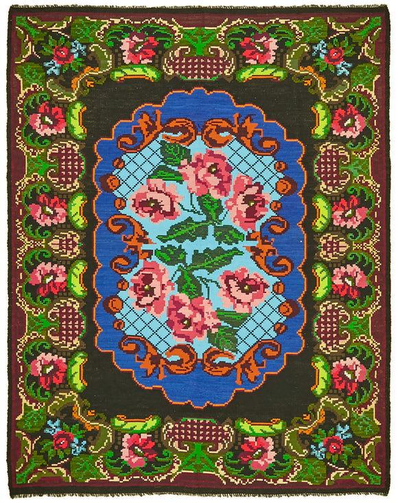 7x8 Multicolor Vintage Moldovan Kilim Rug - 42704