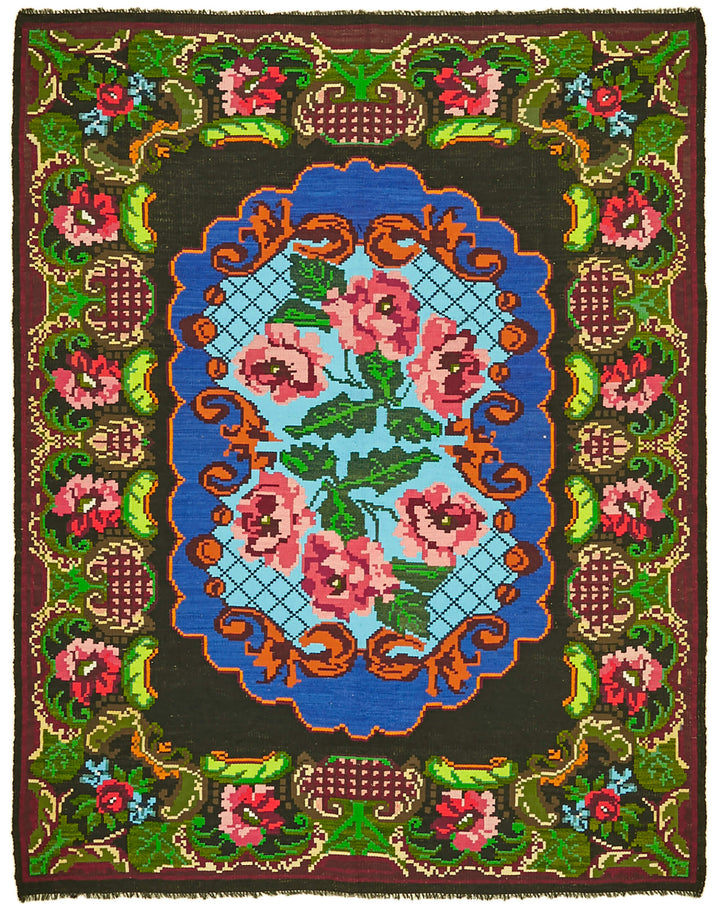 7x8 Multicolor Vintage Moldovan Kilim Rug - 42704