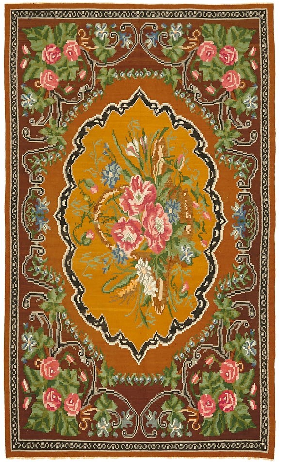 6x9 Multicolor Vintage Moldovan Kilim Rug - 42705