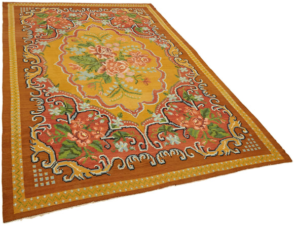 7x10 Multicolor Vintage Moldovan Kilim Rug - 42706