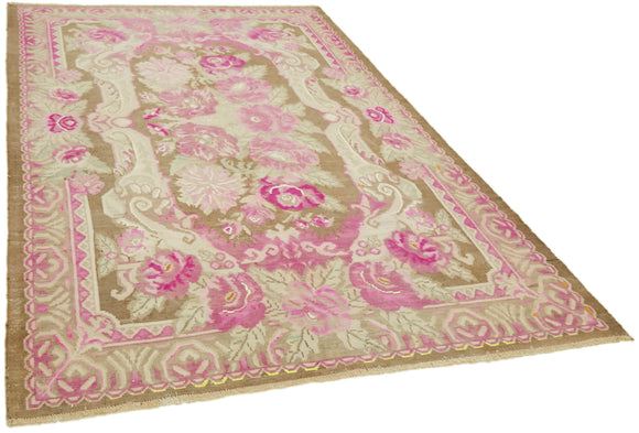 7x10 Beige Vintage Moldovan Kilim Rug - 42712