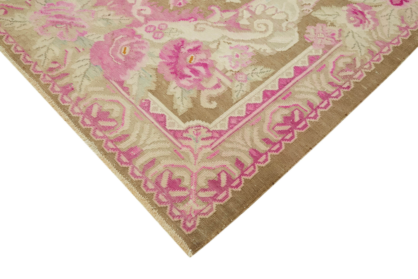 7x10 Beige Vintage Moldovan Kilim Rug - 42712