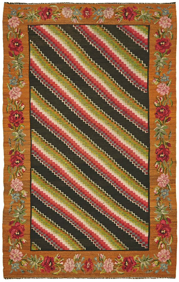 5x8 Multicolor Vintage Moldovan Kilim Rug - 42714