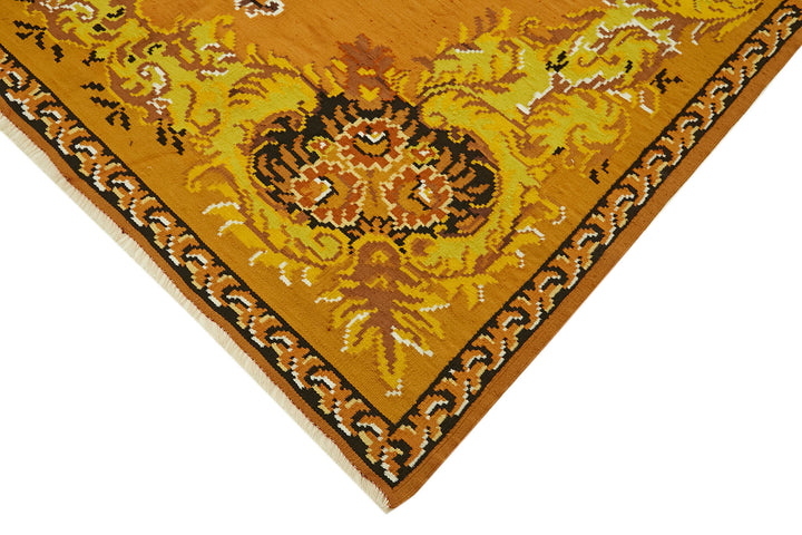 6x9 Yellow Vintage Moldovan Kilim Rug - 42717