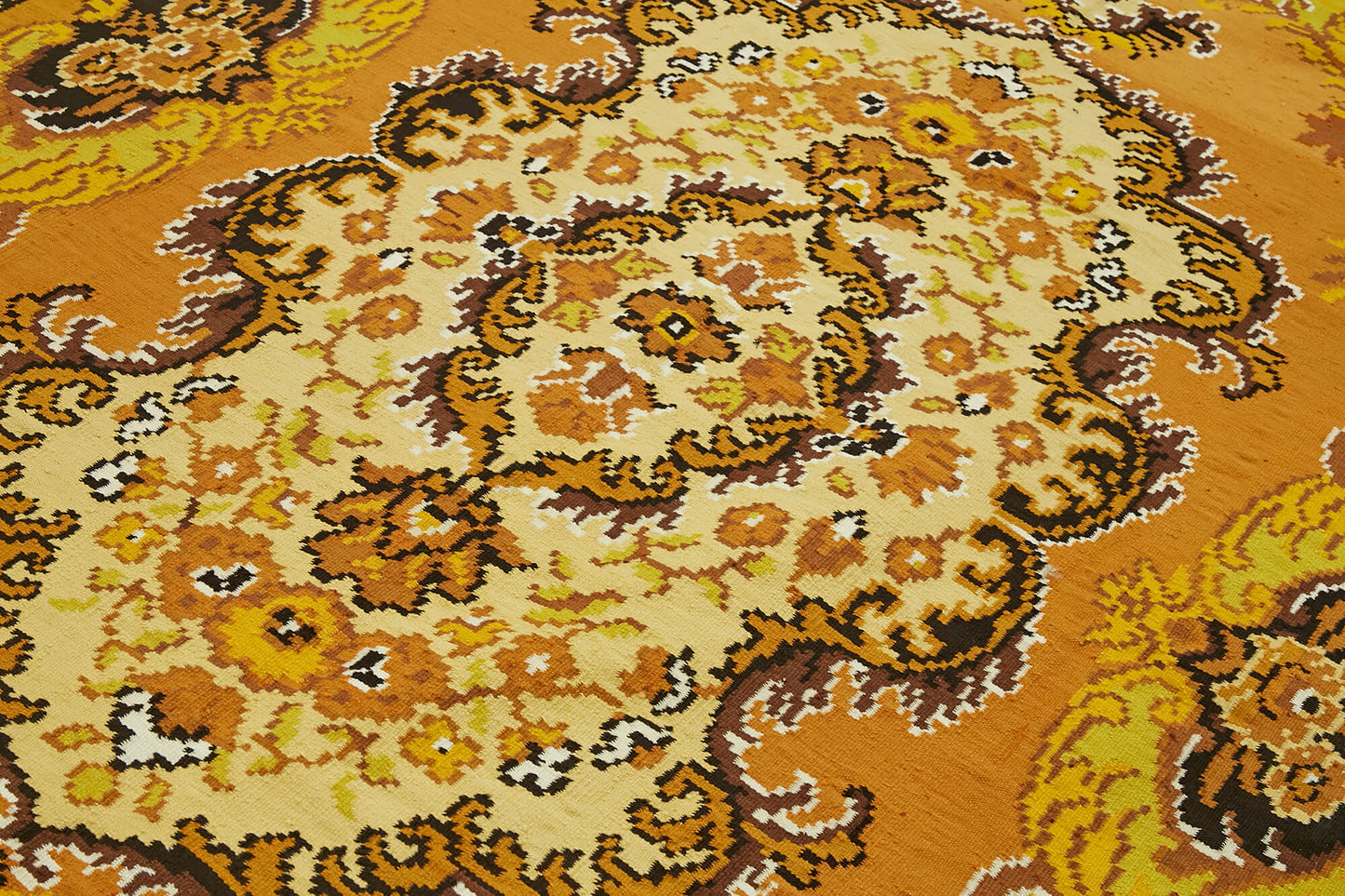 6x9 Yellow Vintage Moldovan Kilim Rug - 42717