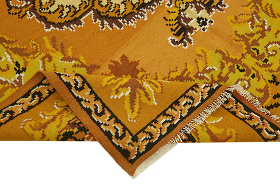 6x9 Yellow Vintage Moldovan Kilim Rug - 42717