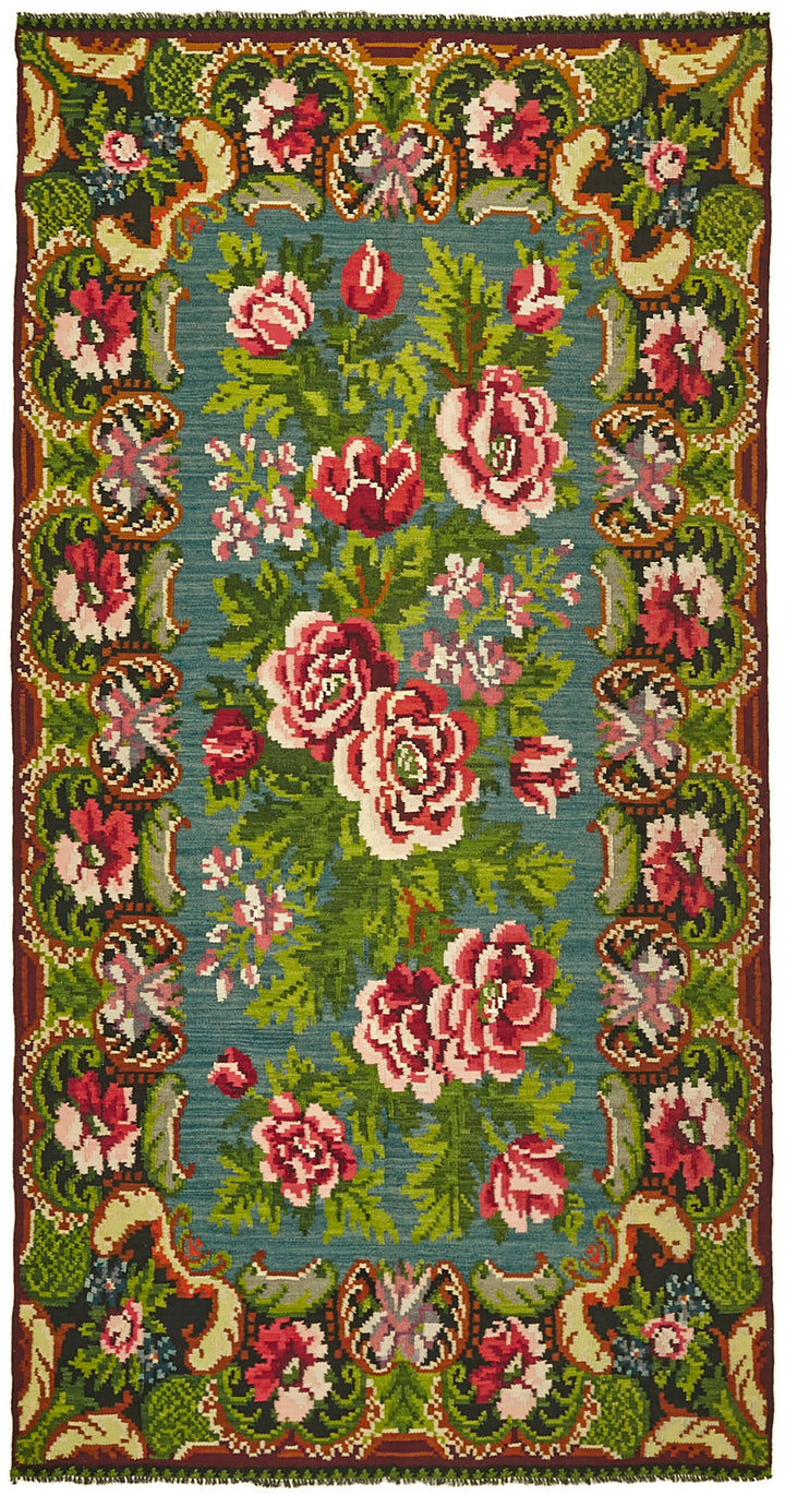 5x10 Multicolor Vintage Moldovan Kilim Rug - 42718