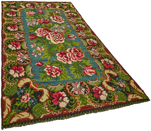 5x10 Multicolor Vintage Moldovan Kilim Rug - 42718