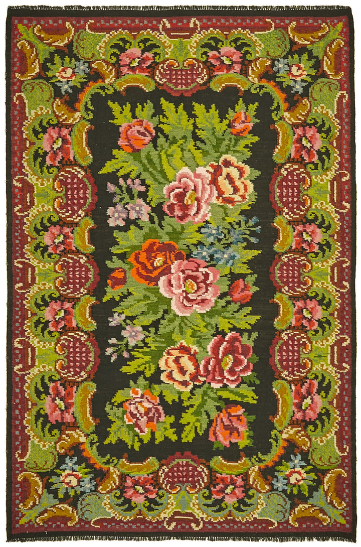 6x9 Multicolor Vintage Moldovan Kilim Rug - 42724