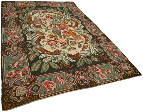 6x10 Multicolor Vintage Moldovan Kilim Rug - 42737