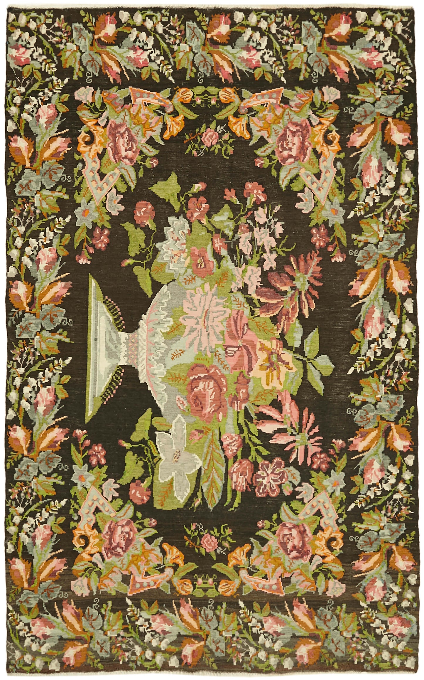 7x11 Multicolor Vintage Moldovan Kilim Rug - 42738