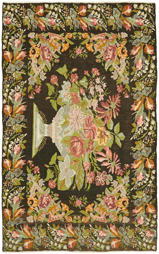 7x11 Multicolor Vintage Moldovan Kilim Rug - 42738