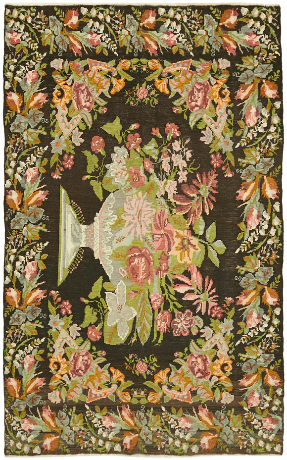 7x11 Multicolor Vintage Moldovan Kilim Rug - 42738